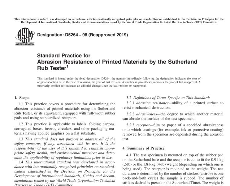 ASTM D5264-1998(2019)中文版
